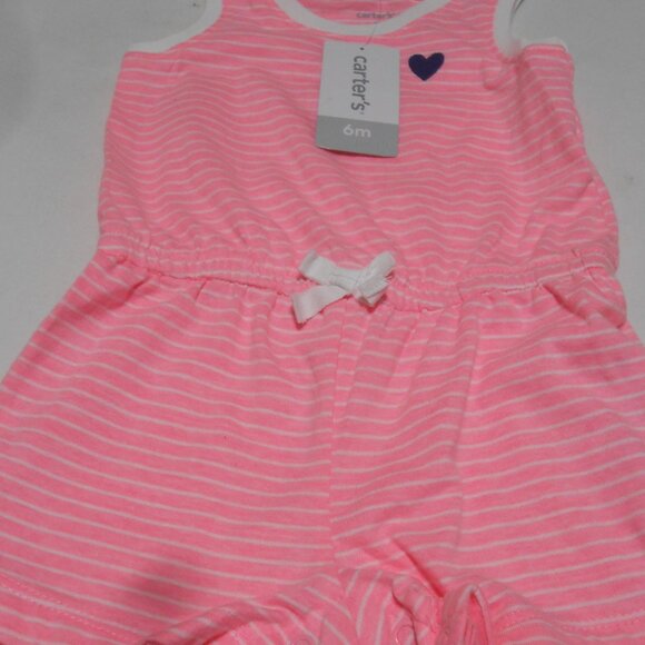NEW BABY GIRL SIZE 6 MONTHS CARTER'S ONE PIECE ROMPER ONESIE OUTFIT PINK 👶 - Picture 4 of 9